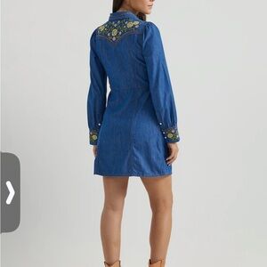 Wrangler and Kendra Scott Yellow Rose collection denim dress. Sizes L and XL.